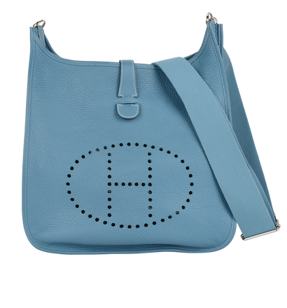 Evelyne 33 GM In Togo Blue Jean, front view